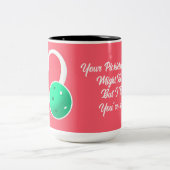 Pickleball Rating Valentijn Hart Roze Turquoise Tweekleurige Koffiemok (Center)