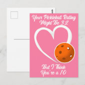 Pickleball Rating Valentijn Hart Sinaasappel en Ro Briefkaart (Voorkant / Achterkant)