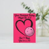 Pickleball Rating Valentijn Heart Pink op Roze Briefkaart (Staand voorkant)