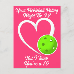 Pickleball Rating Valentijnshart Groen Roze Briefkaart