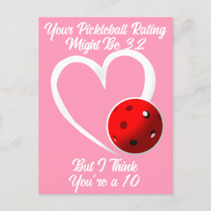 Pickleball Rating Valentijnshart Rood Roze Briefkaart