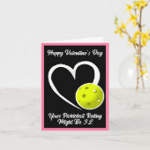 Pickleball Rating Valentijnshart Roze en Geel Kaart (Gele Bloem)