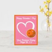 Pickleball Rating Valentijnshart Roze en Oranje Kaart (Gele Bloem)