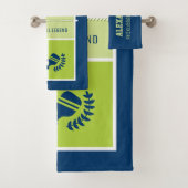 Pickleball-rechtbank met aangepaste tekst bad handdoek (Insitu)