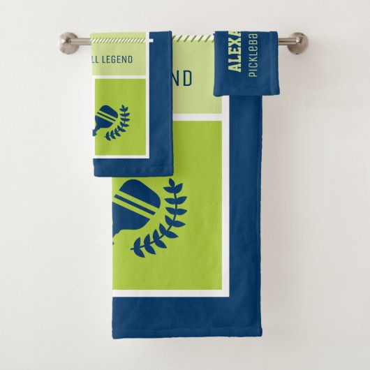 Pickleball-rechtbank met aangepaste tekst bad handdoek (Insitu)