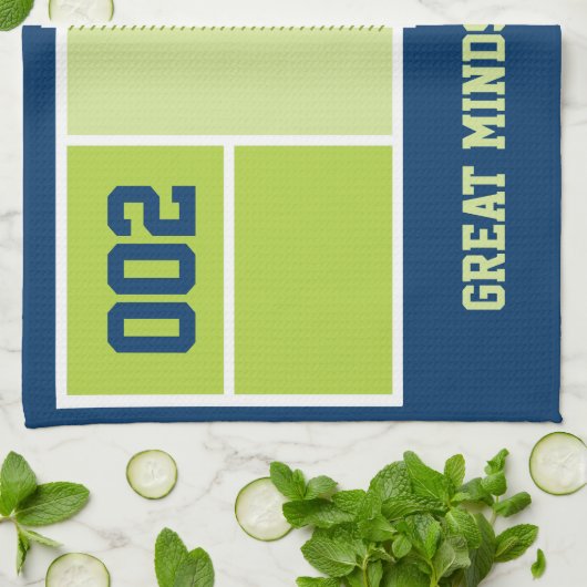 Pickleball-rechtbank met aangepaste tekst en achte theedoek (Gevouwen)