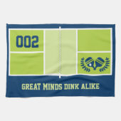 Pickleball-rechtbank met aangepaste tekst en achte theedoek (Horizontaal)