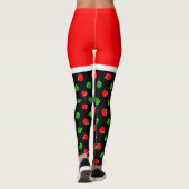 Pickleball Red Santa Shorts Red & Green Ornaments Leggings (Achterkant)