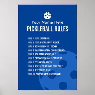 Pickleball-regels en poster-etiquette poster