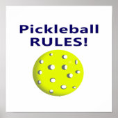 pickleball regelt blauwe tekstversie poster (Voorkant)
