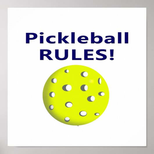 pickleball regelt blauwe tekstversie poster (Voorkant)