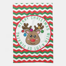 Pickleball Reindeer Kitchen Towel Theedoek