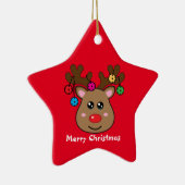 Pickleball Reindeer 🎄 ⭐ stervormig Keramisch Ornament (Rechts)
