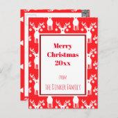 Pickleball Reindeers Merry 🎁 kerst Briefkaart (Voorkant / Achterkant)