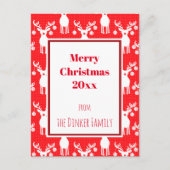 Pickleball Reindeers Merry 🎁 kerst Briefkaart (Voorkant)