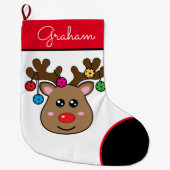 Pickleball rendier jongen grote kerst kous grote kerstsok (Voorkant)