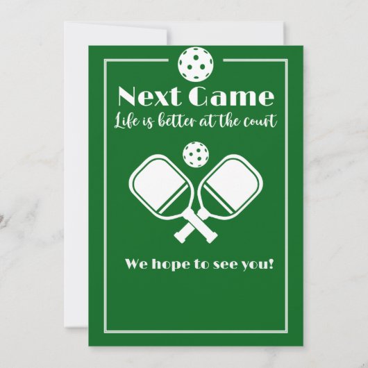 Pickleball Retirement Life is beter aan het hof Kaart (Achterkant)