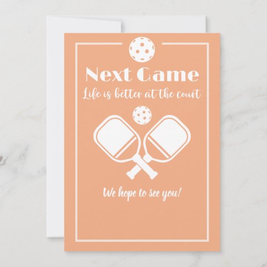 Pickleball Retirement Life is beter aan het hof Kaart (Achterkant)