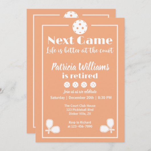 Pickleball Retirement Life is beter aan het hof Kaart (Voorkant / Achterkant)