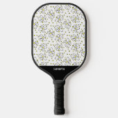 PIckleball Retro Daisy Flower Yellow Polka Dot Paddle (Voorkant)