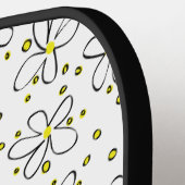 PIckleball Retro Daisy Flower Yellow Polka Dot Paddle (Links Detail)