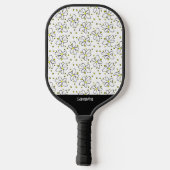 PIckleball Retro Daisy Flower Yellow Polka Dot Paddle (Achterkant)