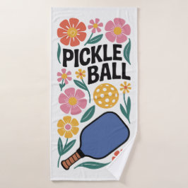 Pickleball Retro Floral Paddle Badhanddoek
