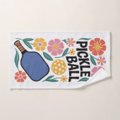 Pickleball Retro Floral Paddle Sports Handdoek (Handdoek)
