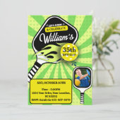 Pickleball RETRO Groene Sport FOTO Verjaardag Kaart (Staand voorkant)