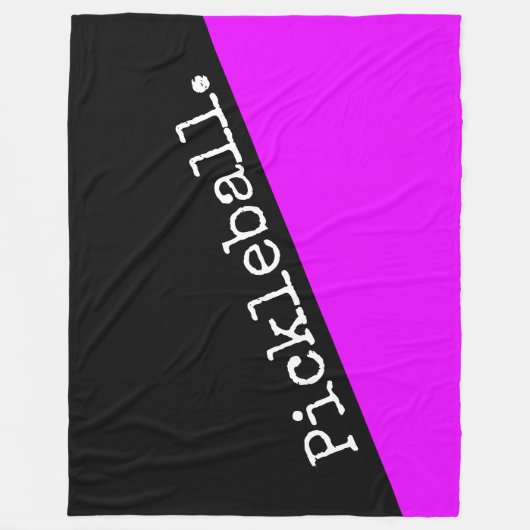 PICKLEBALL Retro Helder Roze Zwart Kleurblok Fleece Deken (Voorkant)