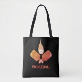 Pickleball Retro Kleuren Tote Bag (Voorkant)