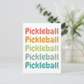 Pickleball Retro Pickleball Player Briefkaart (Staand voorkant)