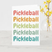 Pickleball Retro Pickleball Player Kaart (Gele Bloem)