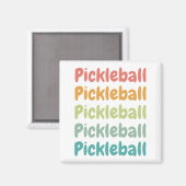 Pickleball Retro Pickleball Player Magneet (Voorkant / Achterkant)