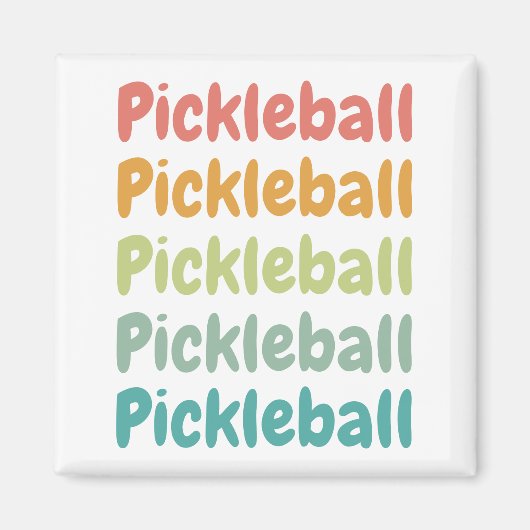 Pickleball Retro Pickleball Player Magneet (Voorkant)