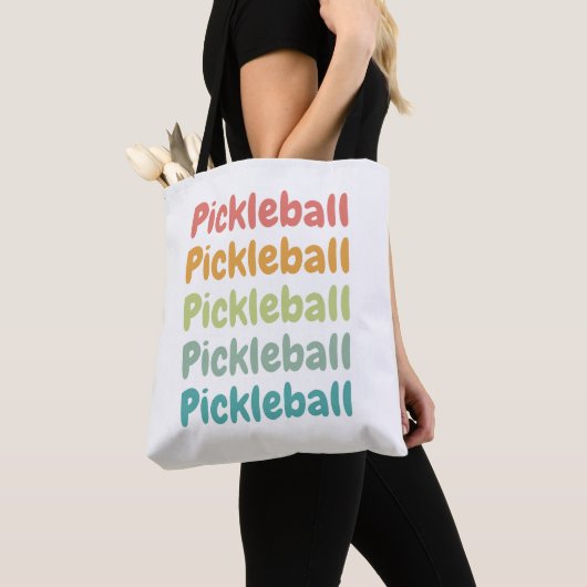 Pickleball Retro Pickleball Player Tote Bag (Dichtbij)