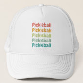 Pickleball Retro Pickleball Player Trucker Pet (Voorkant)