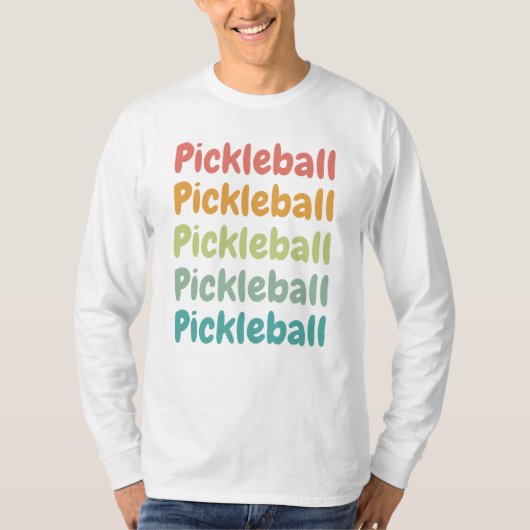 Pickleball Retro Pickleball Speler T-shirt (Voorkant)