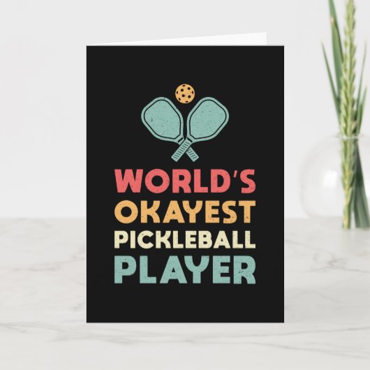 Pickleball Retro 's Werelds Okayest Pickleball Spe Kaart (Voorkant)