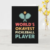 Pickleball Retro 's Werelds Okayest Pickleball Spe Kaart (Gele Bloem)