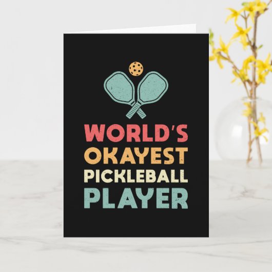 Pickleball Retro 's Werelds Okayest Pickleball Spe Kaart (Gele Bloem)