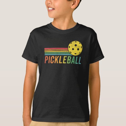 Pickleball Retro Sunset Sport Game Pickle Ball Fan T-shirt (Voorkant)