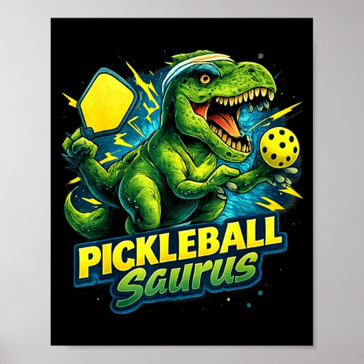 Pickleball rex dinosaurus grappige pickleball spel poster (Voorkant)