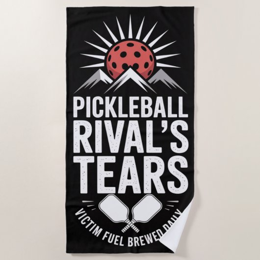 Pickleball Rival's Tears Grappig Graphic Strandlaken (Voorkant)