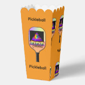 Pickleball Rode En Oranje Popcorn Bedankdoosjes (Achterkant)