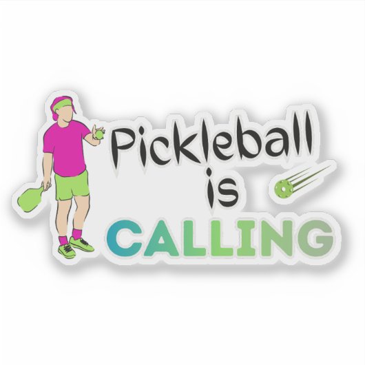 Pickleball Roept Sticker (Voorkant)