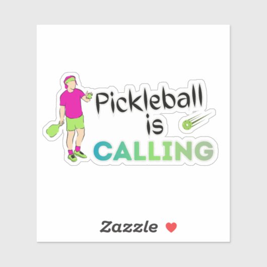 Pickleball Roept Sticker (Vel)