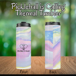 Pickleball roept Typography Thermische Tumbler Thermosbeker