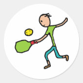 Pickleball Ronde Sticker (Voorkant)
