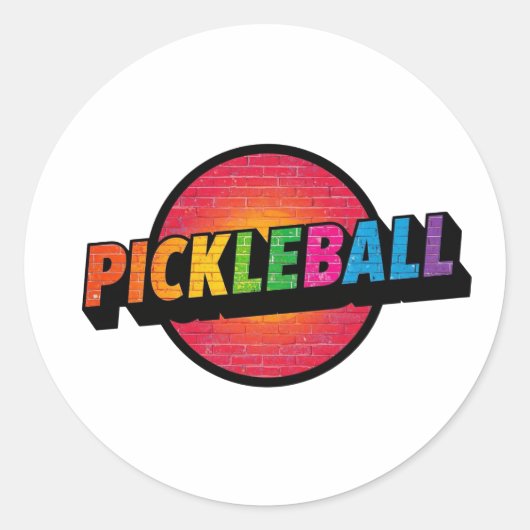 Pickleball ronde stickers (Voorkant)